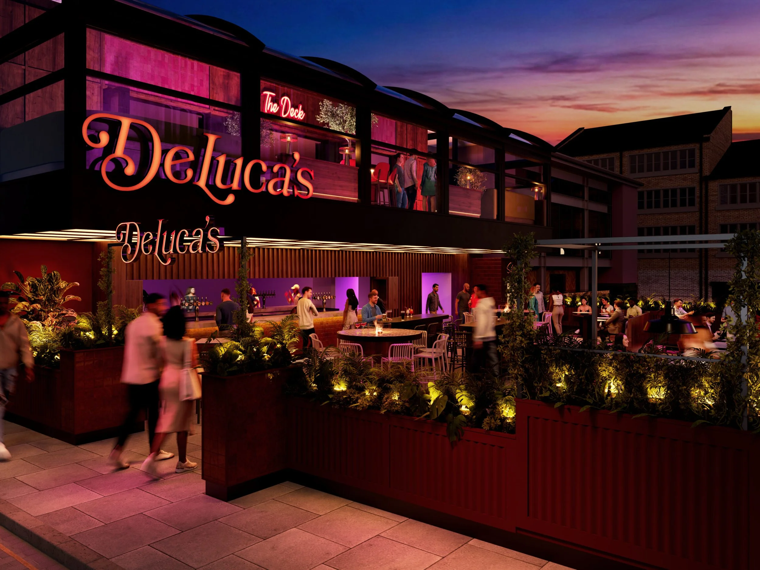 graphic of new deluca's bar replacing modo in concert square
