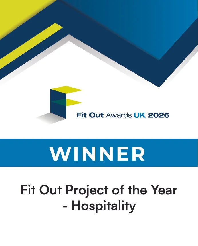winners logo for Fit Out Project of the Year - Hospitality for Mollie's hotel