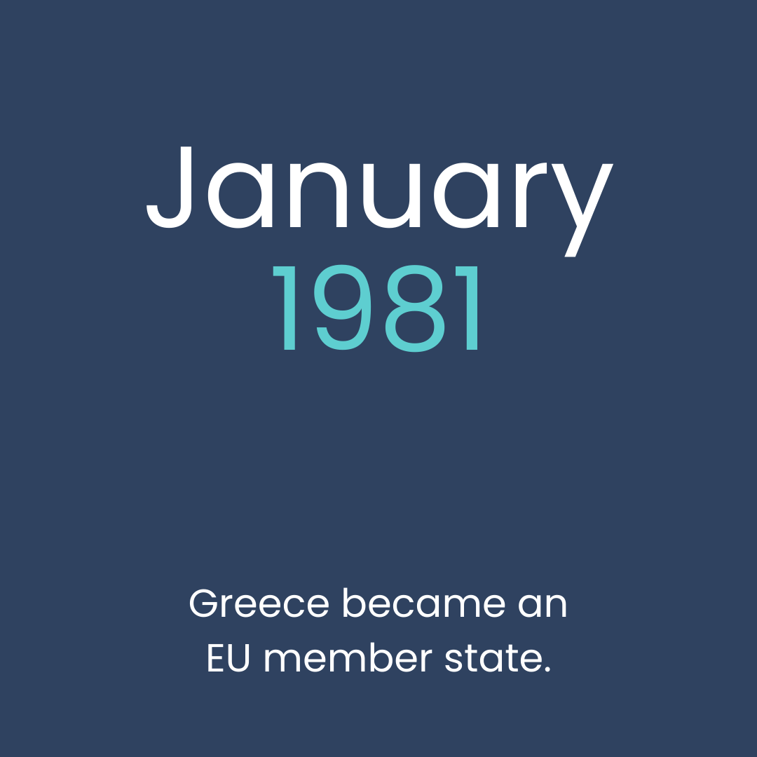 Greece became an EU member state in January 1981