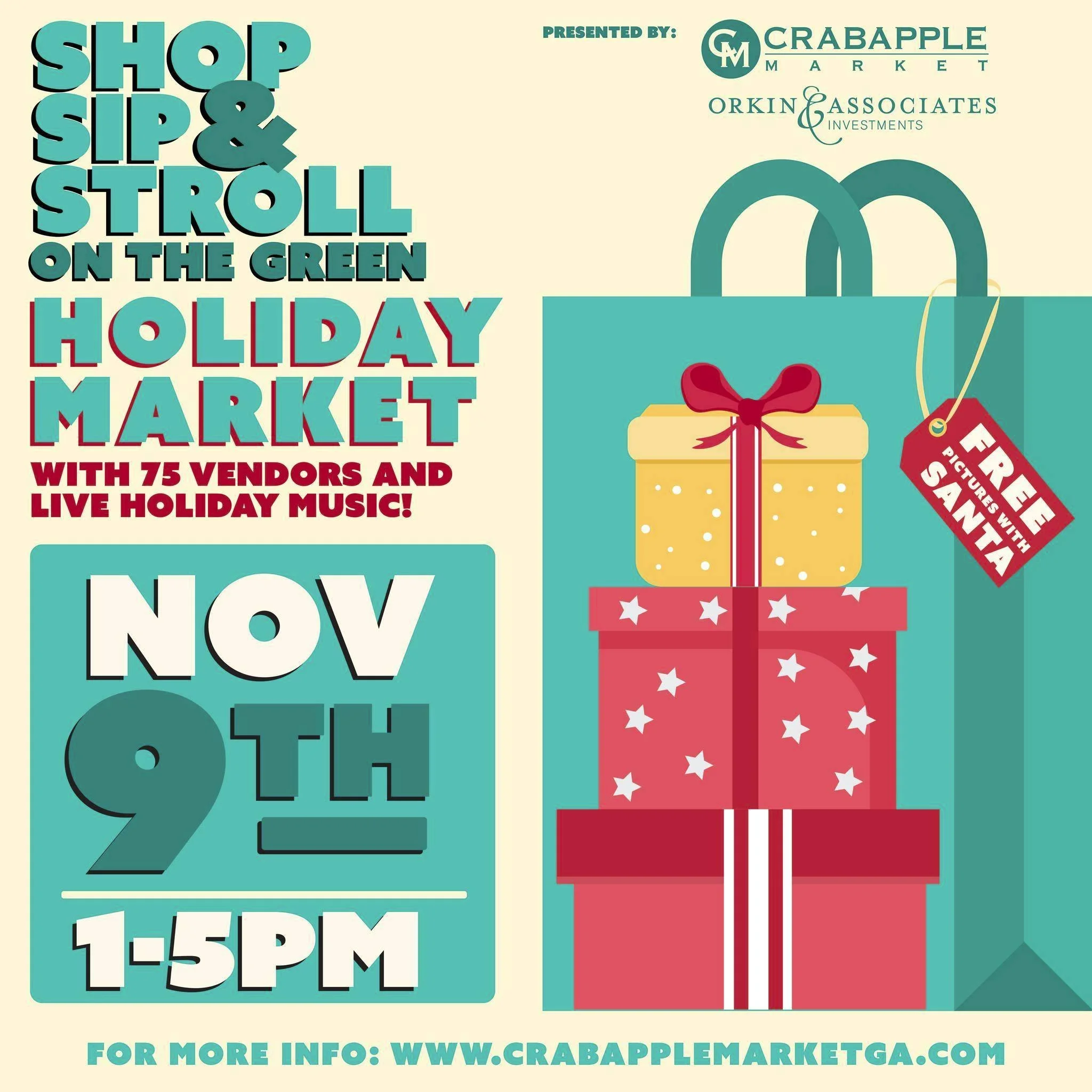 It&rsquo;s the MOST WONDERFUL time of the year! Kick off your shopping at our Holiday Shop, Sip &amp; Stroll on Sunday, November 9th, 1 &ndash; 5PM on #TheGreen. Join in the festivities with music from the Alpha City Band and Alpha Jazz. Santa David 