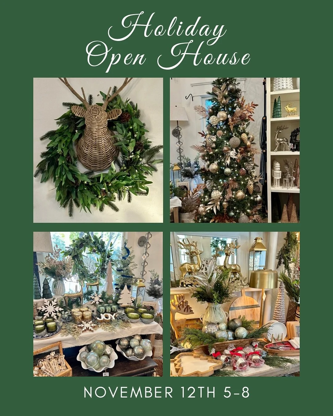 You are invited to the Holiday Open House at @indigohomeanddesign! It's Wednesday, November 12th from 5-8PM. Enjoy Small bites and adult beverages as you dream about the holidays and make plans to dazzle your friends with updated decor. Bring your gi