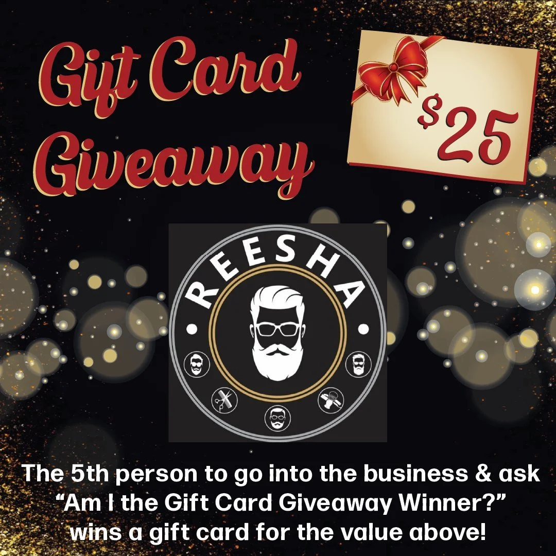 ✂️ @reeshabarbers helps you look your best for the holidays! Win a $25 gift card TODAY on DAY EIGHT of the Crabapple Market gift card away! Stop by Reesha Barbers and be the 5th person to ask, &ldquo;Am I the Gift Card Giveaway winner?&rdquo; and win