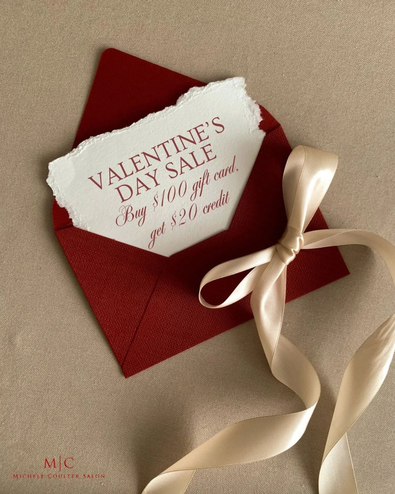 💕Valentine&rsquo;s Day Deal from the Michele Coulter Salon and Boutique! Beautiful hair makes a great gift for your special someone or treat yourself. Buy a $100 gift card and get a $20 bonus credit! Sale ends February 14th💕

#giftcard #valentinesd