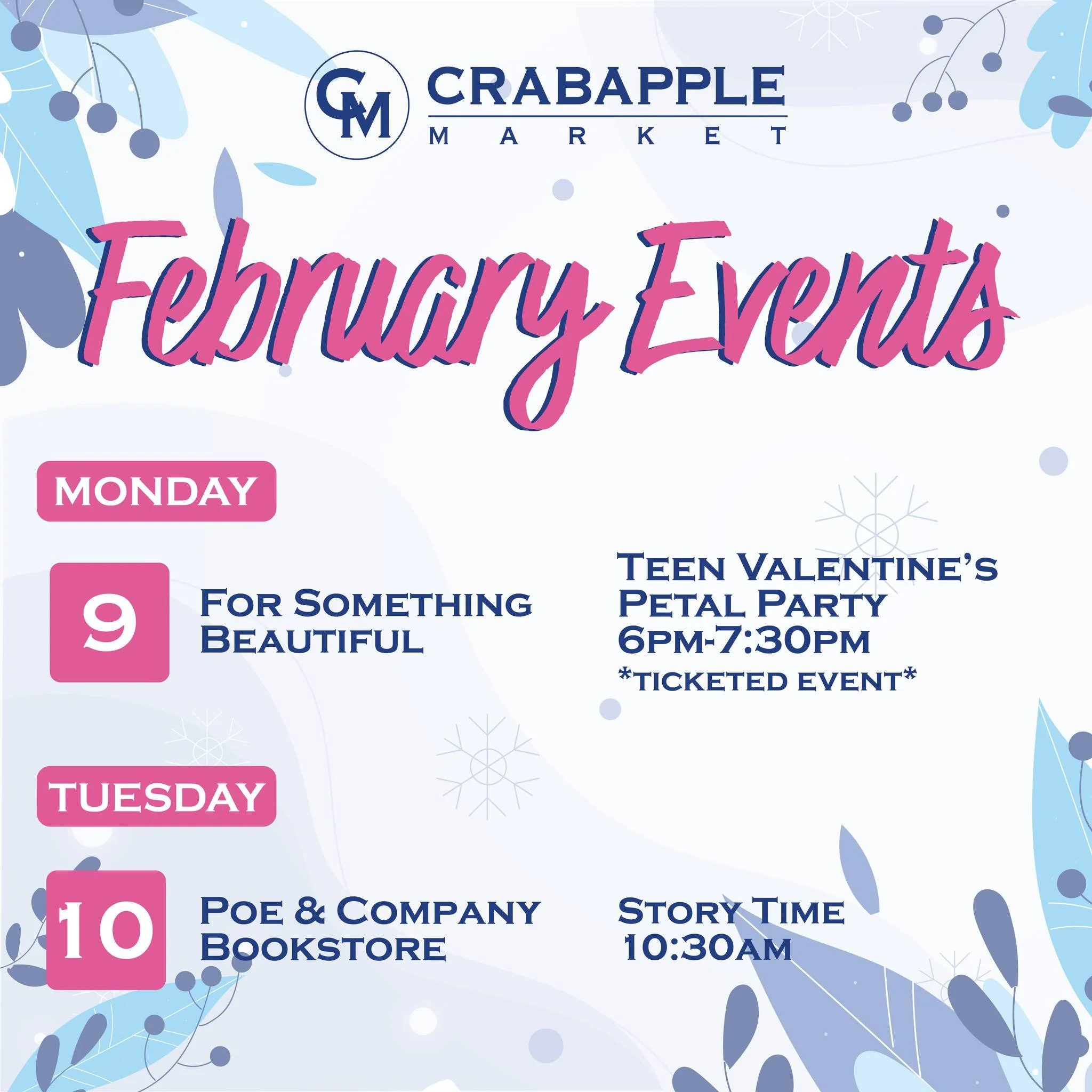 💝It&rsquo;s all about LOVE at Crabapple Market! Take a look at what&rsquo;s happening and make your plans to celebrate. The first ever Crabapple Cupid Crawl is Thursday, February 12th starting off at B&amp;B Tavern Crabapple at 6:30pm - then visit t