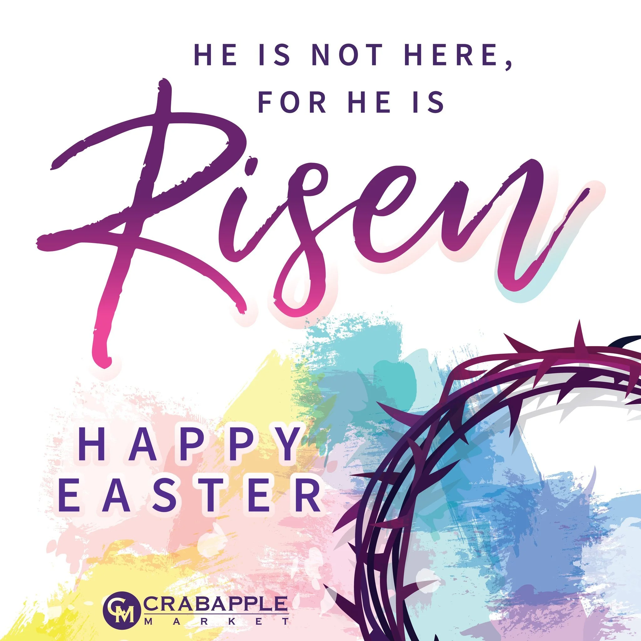 Happy Easter from your friends at Crabapple Market! "He is risen, He is risen, indeed". May your day be filled with the peace and joy of the resurrection.