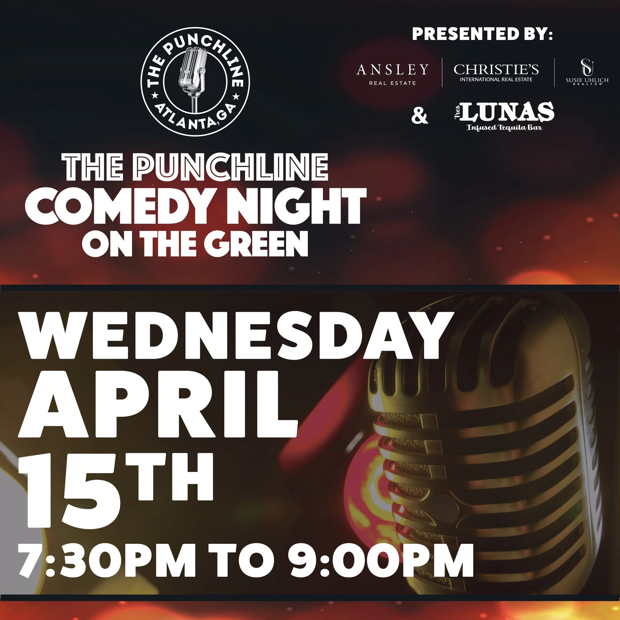 It&rsquo;s BACK! Punchline Comedy Night on The Green is coming your way with lots of laughs on Wednesday, April 15th (a day you may need some humor 😆). It&rsquo;s a FREE event and makes a great date night. Bring a chair, grab a bite and relax with e