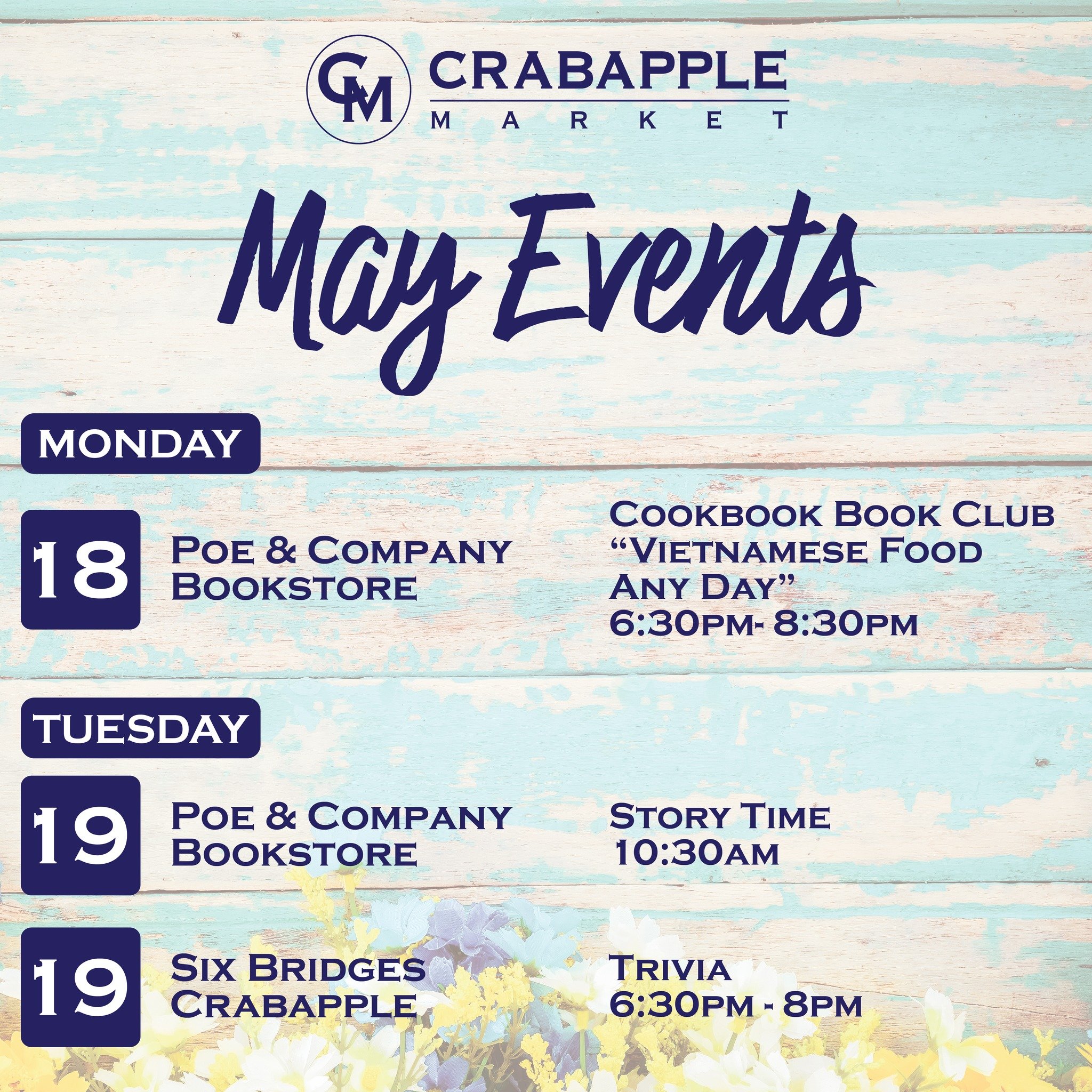 It's a brand new week and we are excited about everything happening at Crabapple Market! Make plans to come out for Shop, Sip and Stroll on The Green, Friday, May 22, 4 - 7PM with lots of unique shopping, and live music from fan favorites, Acoustic S