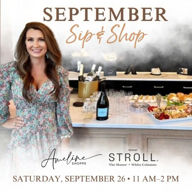 SIP, SHOP &amp; CELEBRATE FALL AT @amelineshoppe! 🤎🍁🛍️
Grab your girlfriends for a little Saturday shopping before football kicks off!
The fall collection is truly at its best, with beautiful new arrivals filling the Shoppe and plenty of fresh ins