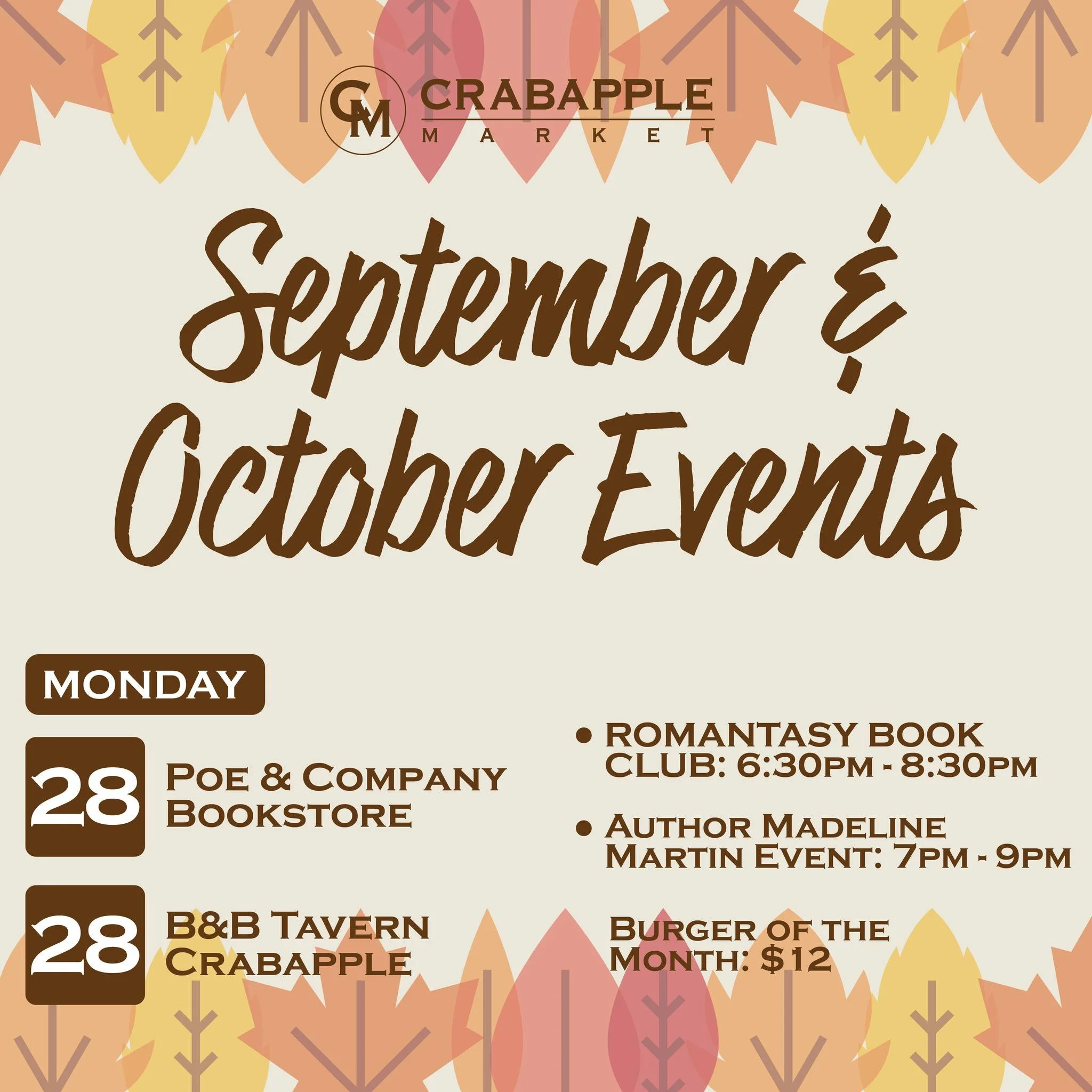 Let&rsquo;s kick off October with events all around Crabapple Market! Saturday is Crabapple Fest and we are hosting College Football on The Green along with fun music from a DJ and lively yard games. Also, check out the Children&rsquo;s Entrepreneur 