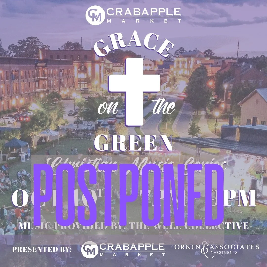 We have made the decision to postpone Grace on The Green, the night of worship planned for Saturday, October 10th due to forecasted inclement weather and potential flooding. 
STAY TUNED for a new date in November!