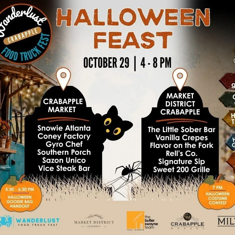 Get ready for a spook-tacular dinner party at The Green on October 29th from 4-8PM! 👻 We're teaming up with the city of Milton and Wanderlust Food Truck Fest  to bring you a howling good time with food trucks galore! 🍔🌮 Ditch the cooking and bring