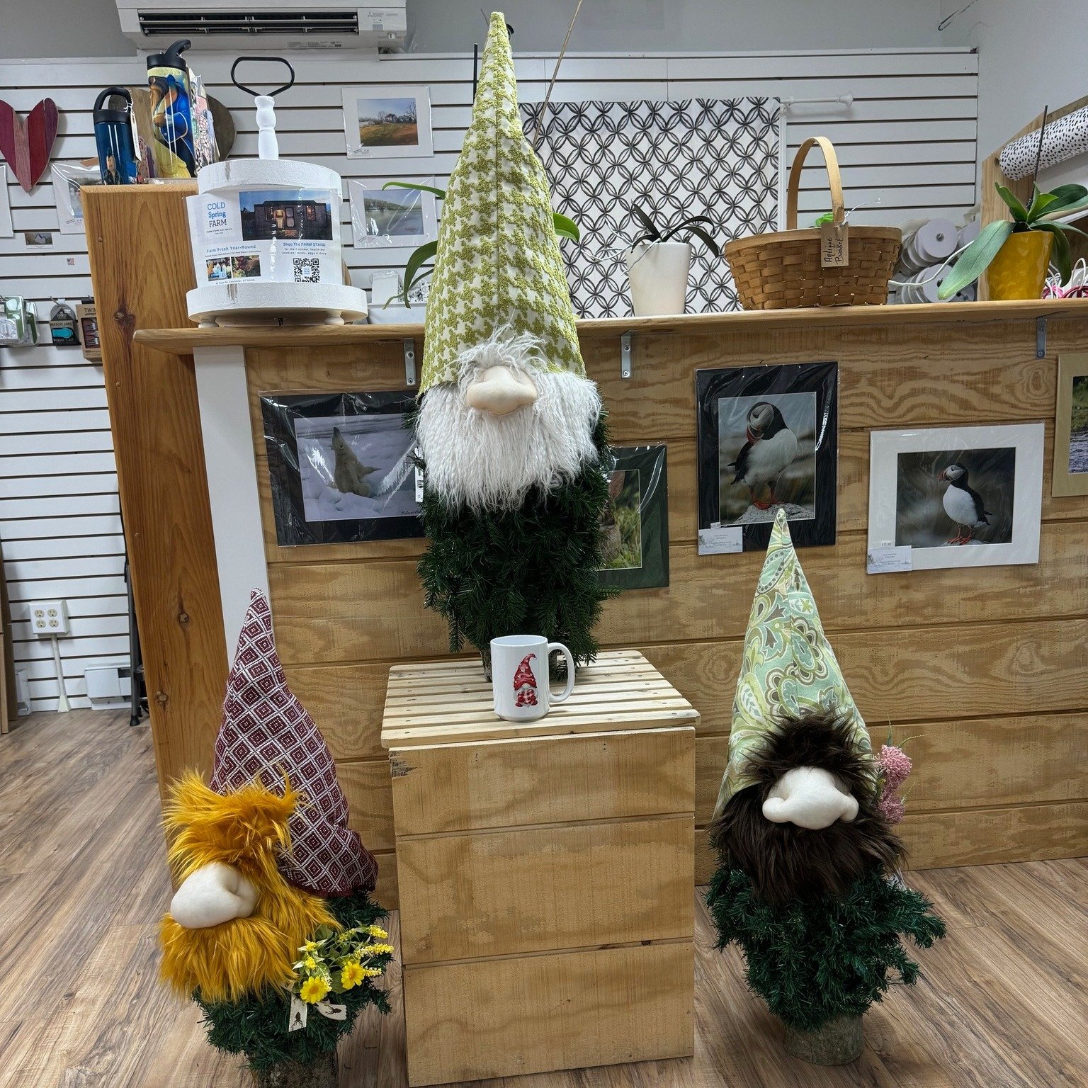We have some new guardians in the gift shop!  Melinda from Majoch Marketplace dropped off these three gnomes which are currently available for purchase.