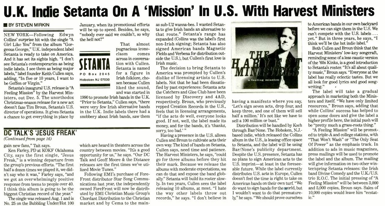 Steven Mirkin, Billboard (21 October, 1995)