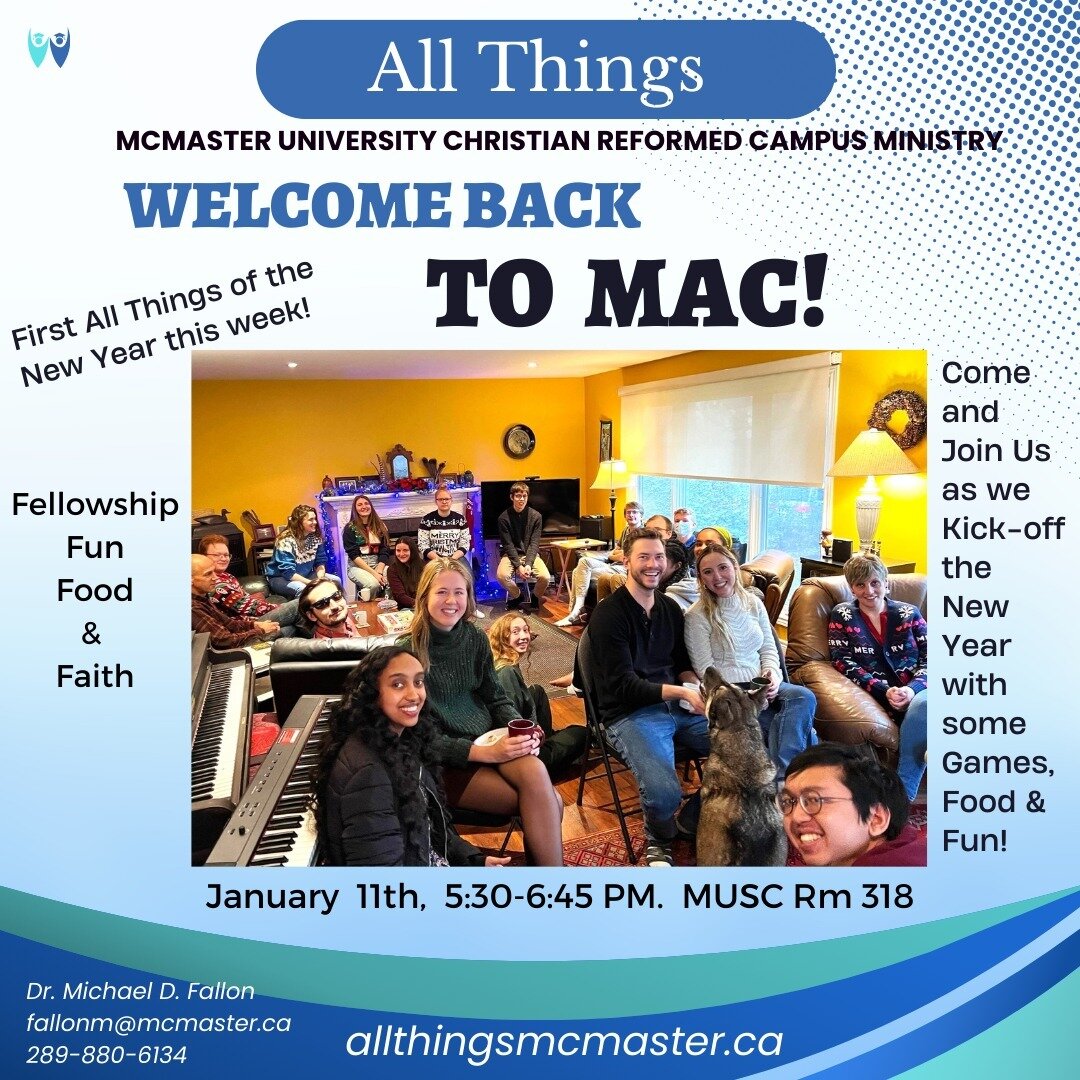 Good Morning All Things!
Welcome Back to Mac. We hope that this will be a great semester for you. A great semester academically,
a great semester socially and a great semester spiritually. Come and join us as we kick this semester and 
year off with 