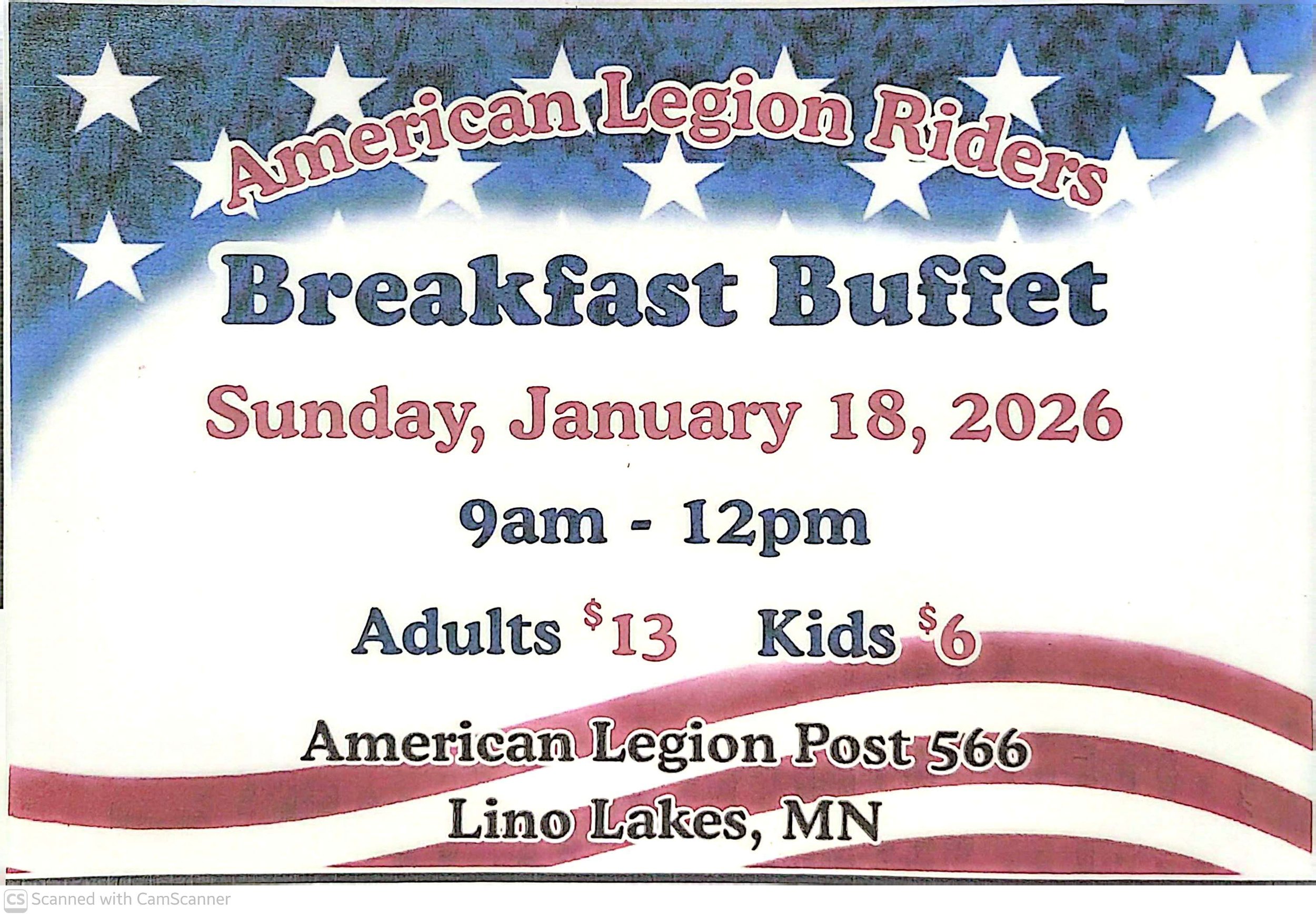 ALR Breakfast Buffet Fundraiser (2/15)