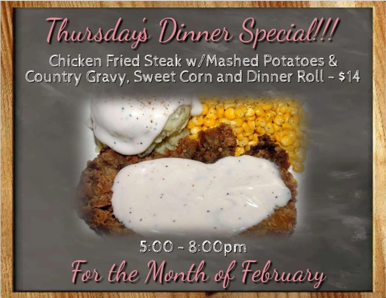 Thursday Dinner Special