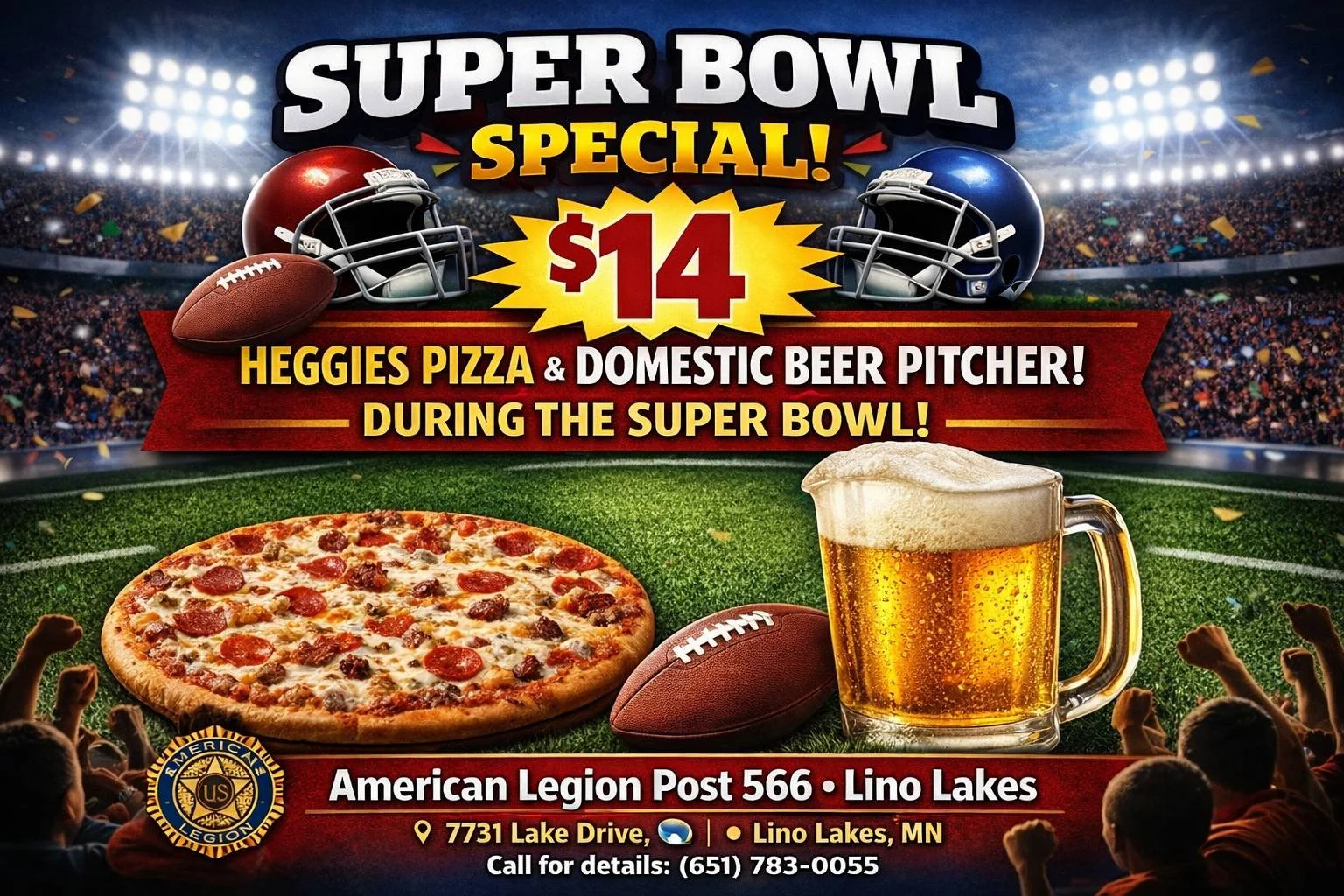 Super Bowl Beer &amp; Pizza Special