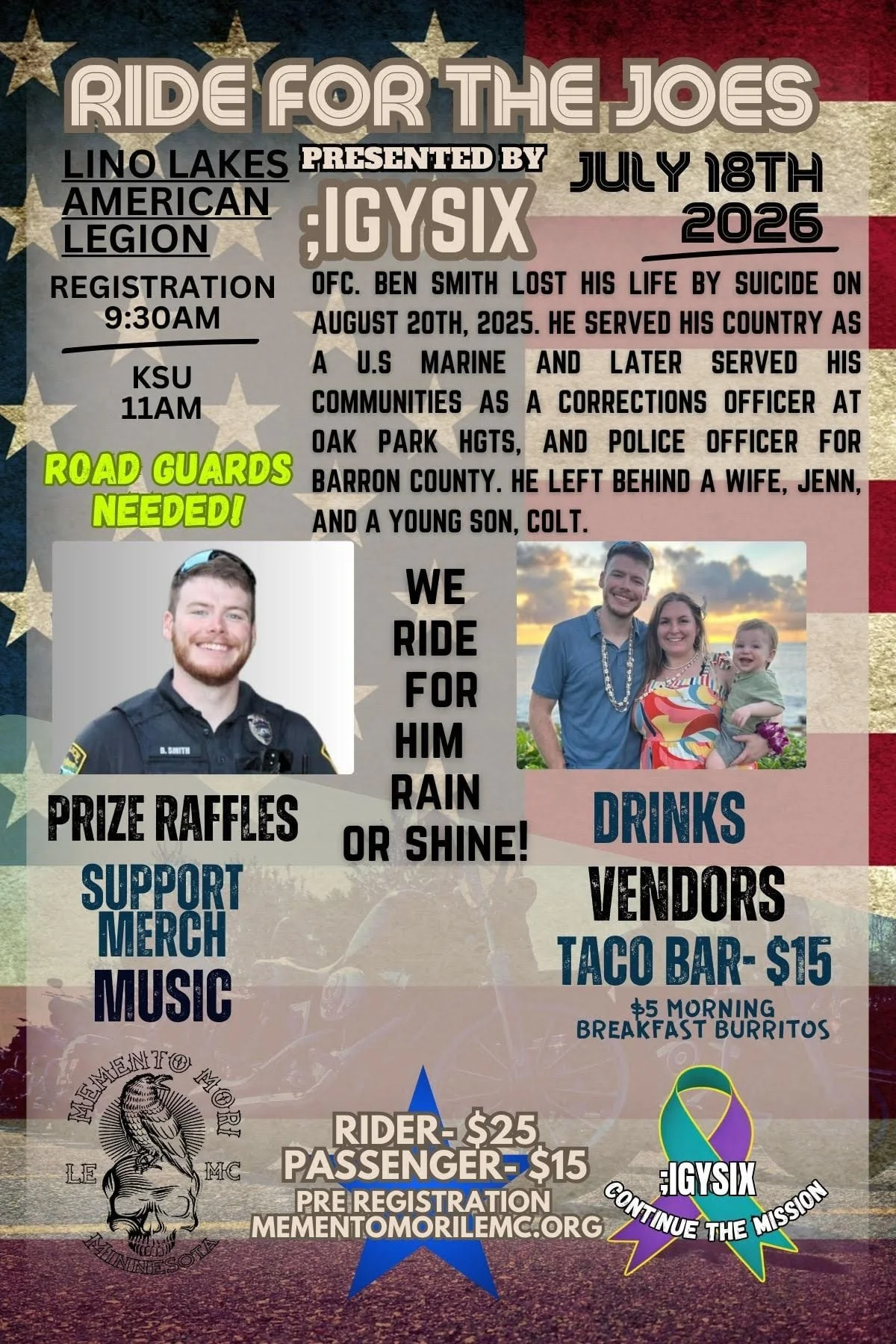 AL Post 566 &amp; IGY6 Suicide Awareness “Ride for the Joes”