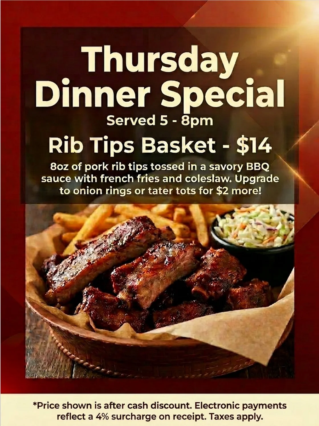 Thursday Dinner Special