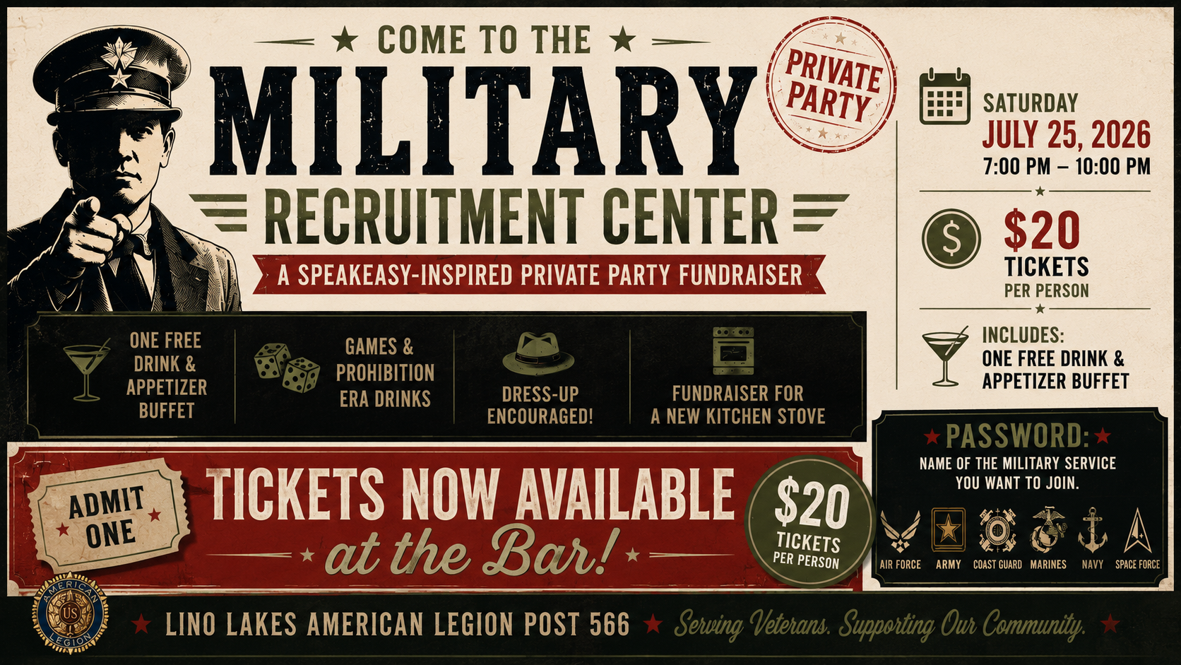 The Military Recruitment Center Presents: A Speakeasy Night