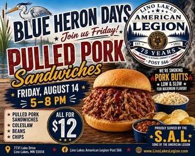 Lino Lakes Community Event - Pulled Pork Sandwich (BHD) 