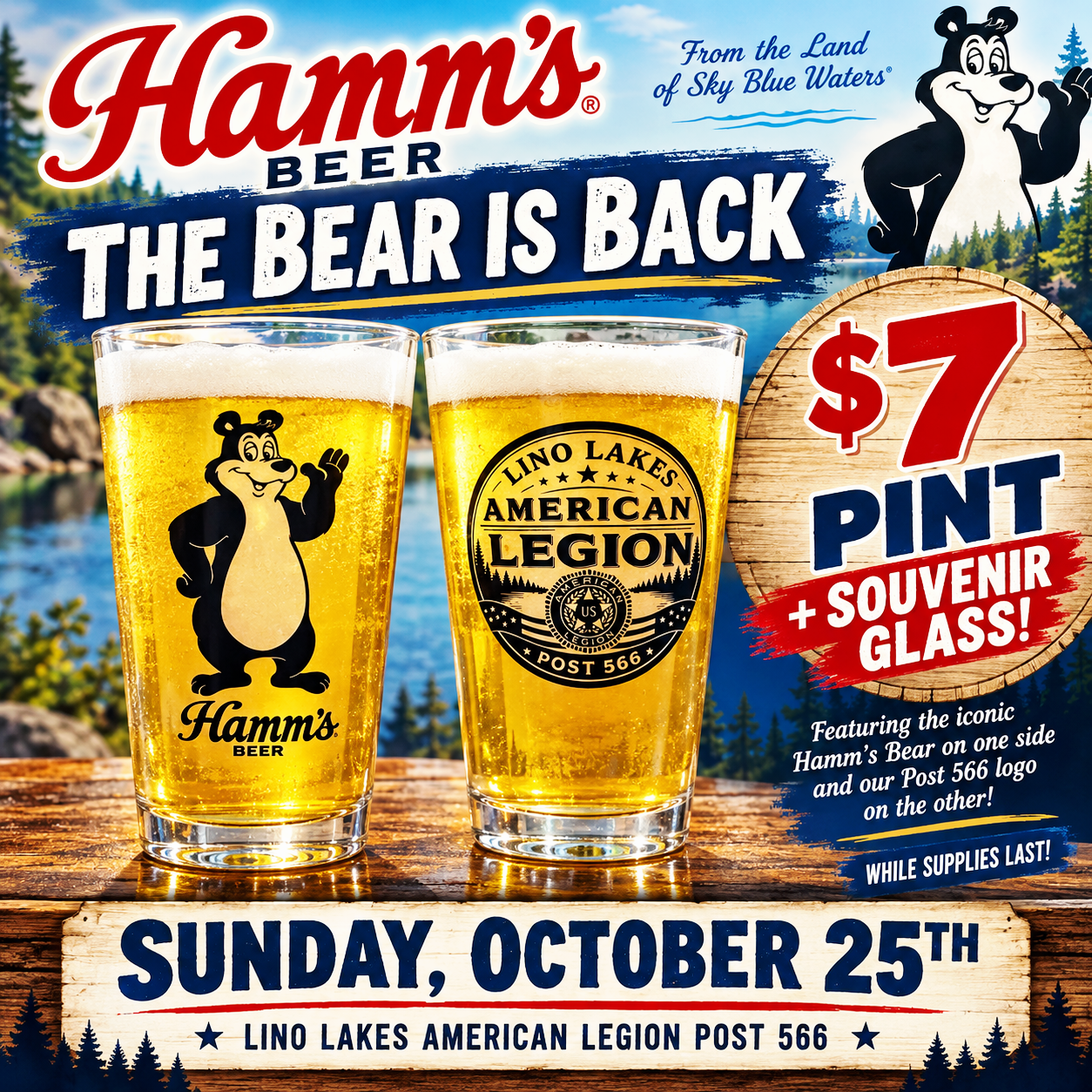 Hamm's Souvenir Glass Promotion