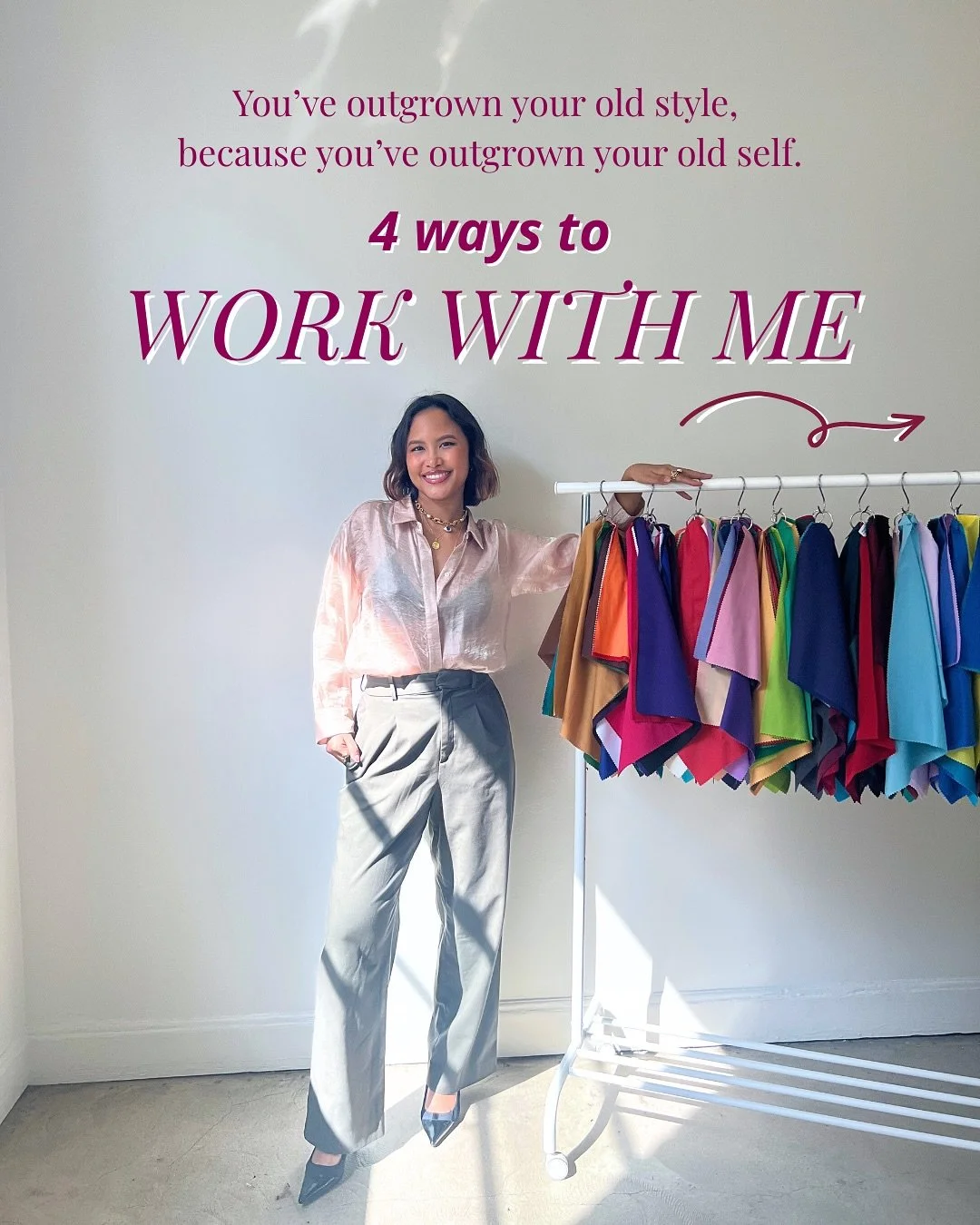 4 ways to work with me👗🧚🏽&zwj;♀️✨

1. Magnetic Style Makeover 
2. Embodied Style Edit
3. Aligned Style Essentials 
4. Color Analysis

Comment or DM me &ldquo;STYLE&rdquo; to see your best option, let&rsquo;s chat🫶🏽

#personalstyling #personalsty