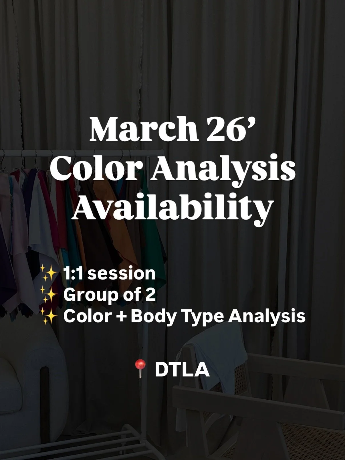 Book your color analysis session for March🎨

First time in AWHILE I&rsquo;m opening up ALL Saturdays in March for bookings!!! 🎉
Weekend spots are limited, so hurry🙌🏽

You&rsquo;ll receive:
What&rsquo;s Included: ✨ Digital color slide with your mo