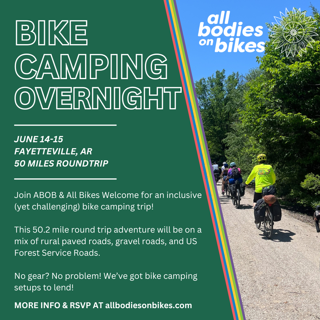 NW Arkansas Bike Camping Overnighter with All Bikes Welcome