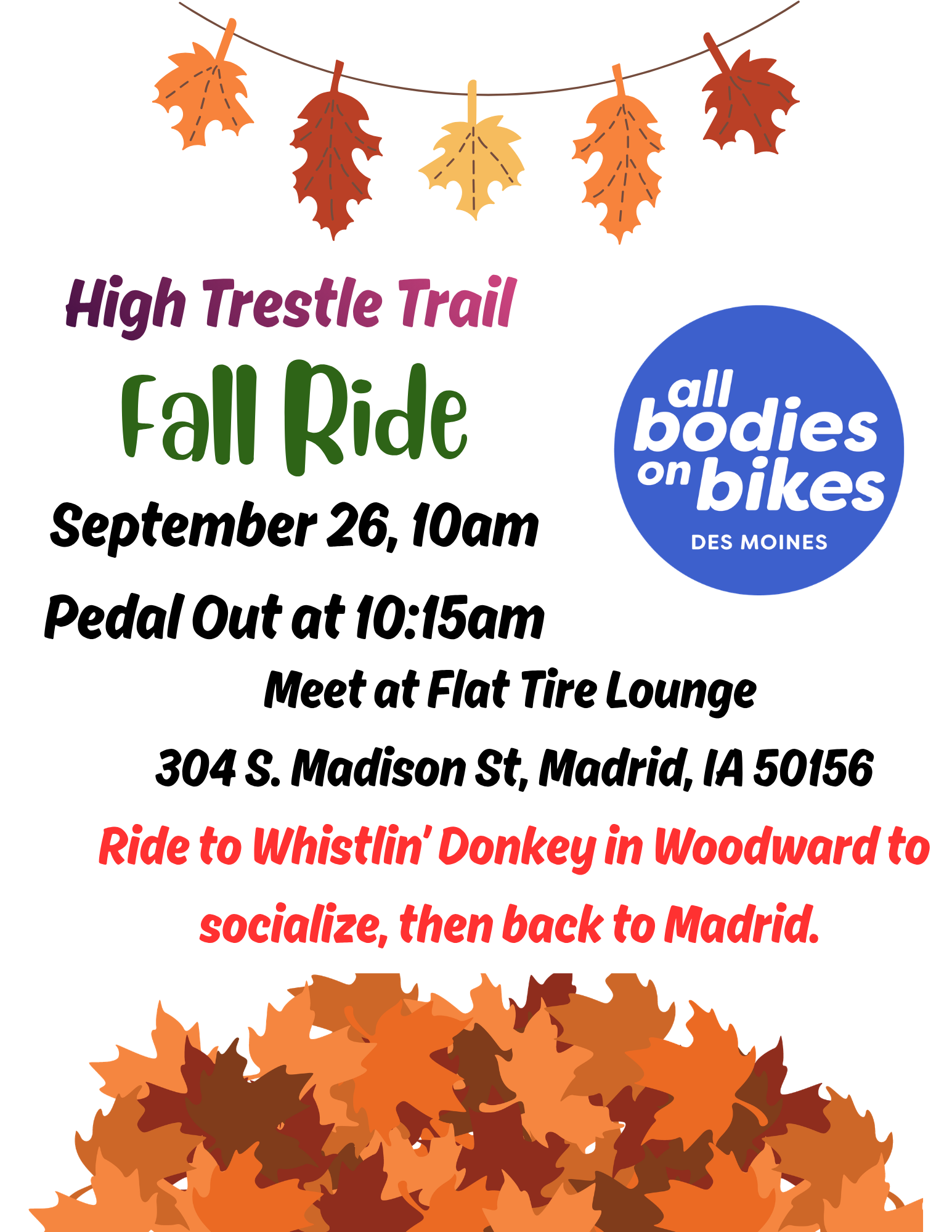 Des Moines - High Trestle Trail Fall Ride