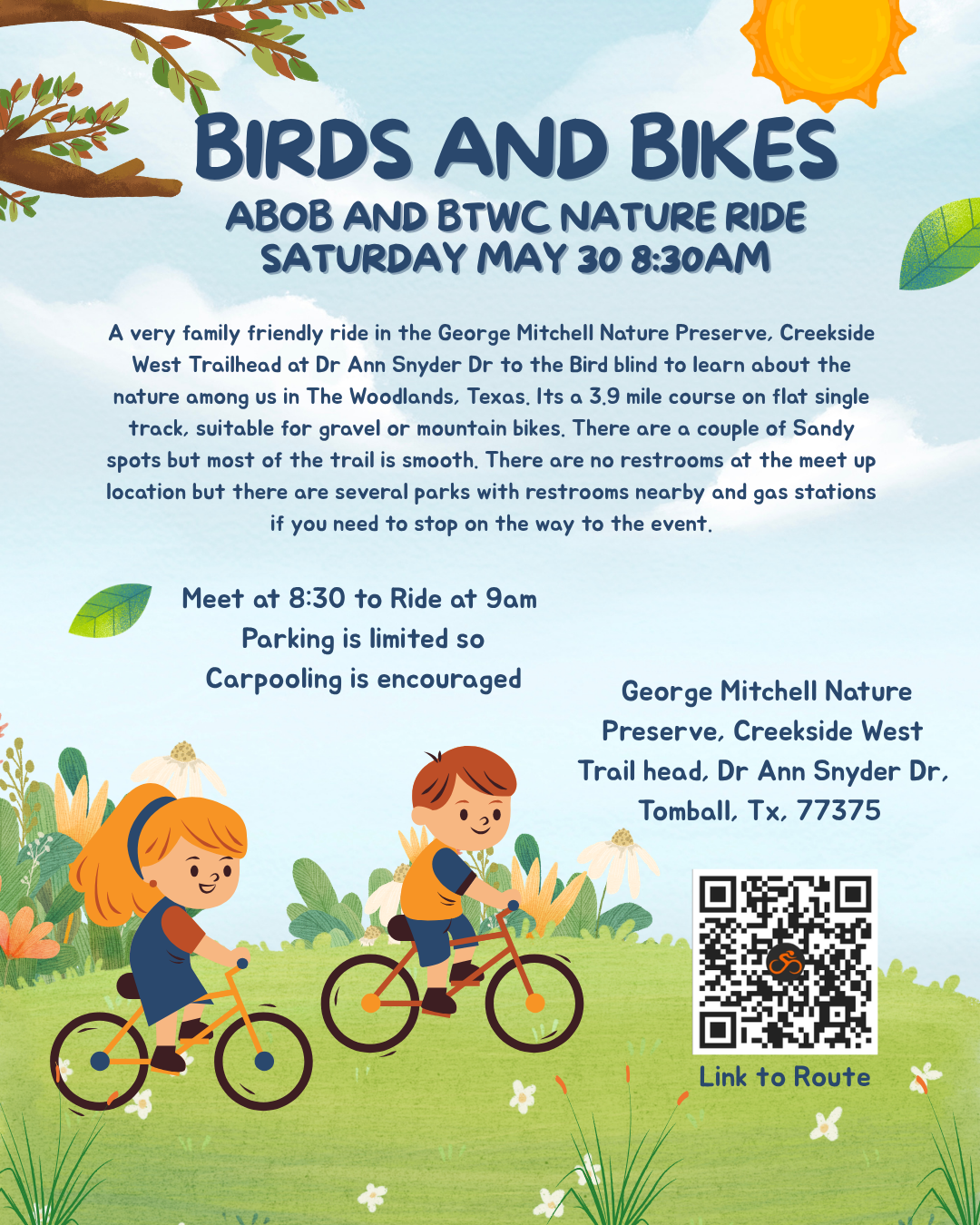 Bird and Bike with Houston ABOB & The Woodlands Township