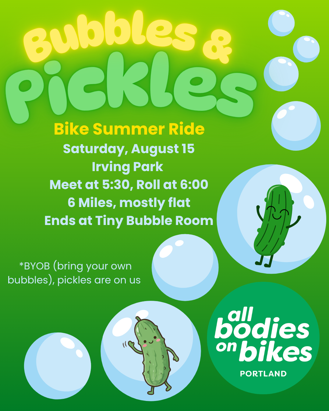 Portland Bubbles and Pickles Ride