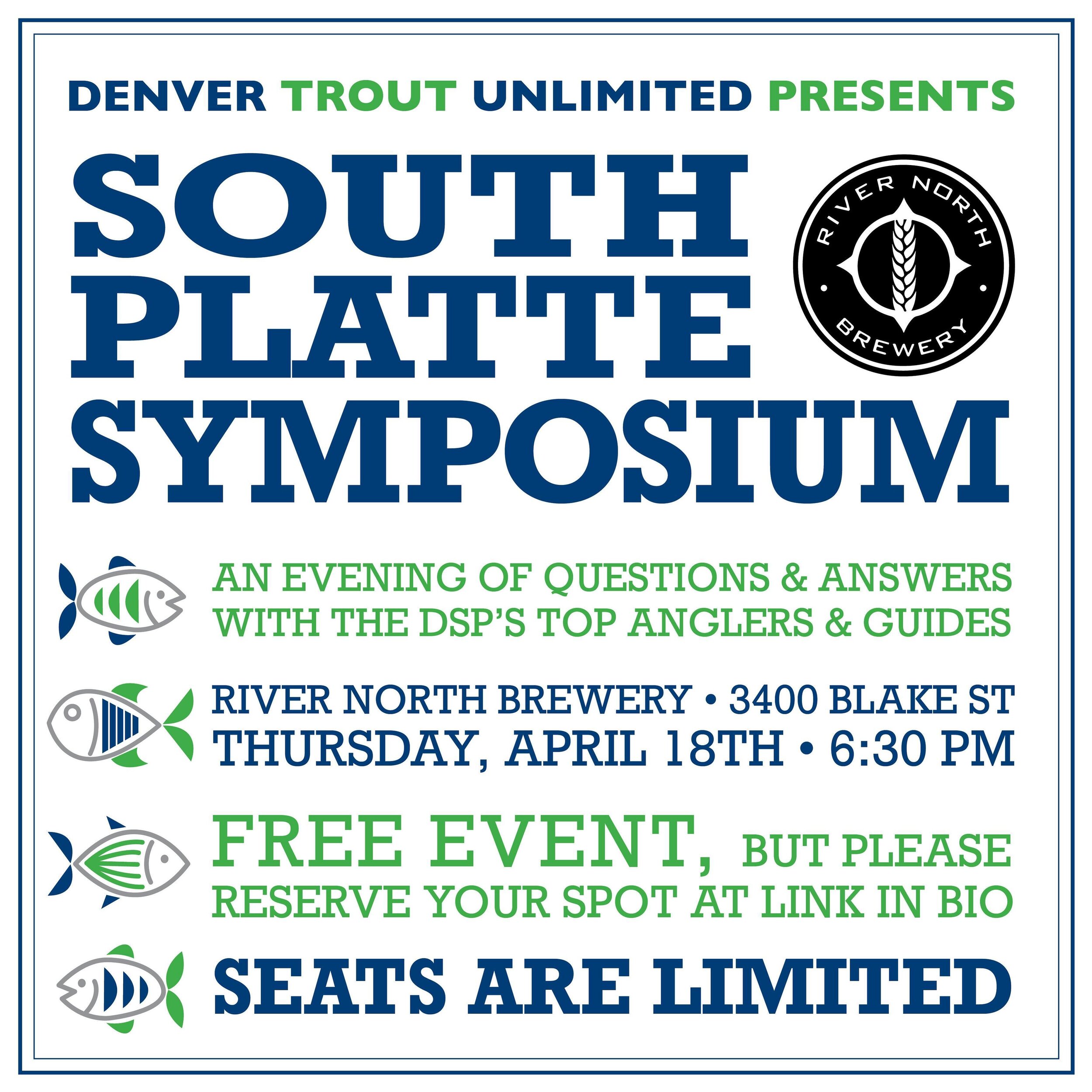 Coming up April 18th at @rivernorthbrew 🤘
Join DTU for an evening of Q&amp;A on fishing techniques and different species for the DSP with the top anglers and guides in town! FREE event. Reserve your spot through link in bio.
#protecttheplatte