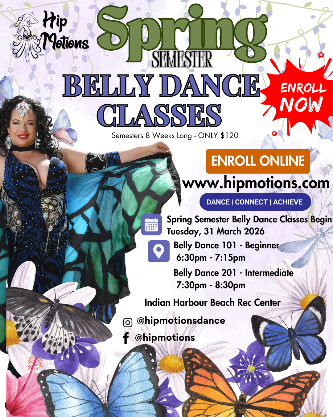 Hip Motions Belly Dance Classes - Spring Semester 2026 