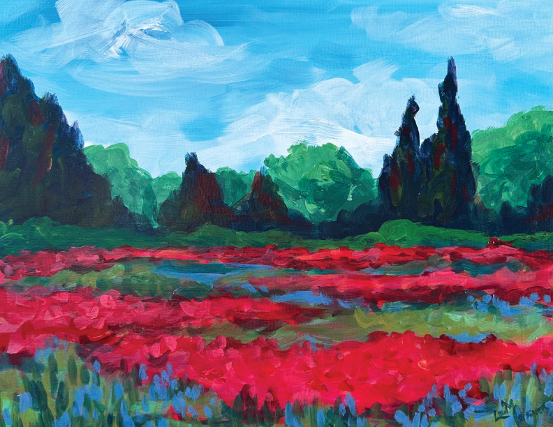 Impressionist Flower Field - Acrylic Painting Class at Breeze &amp; Branch