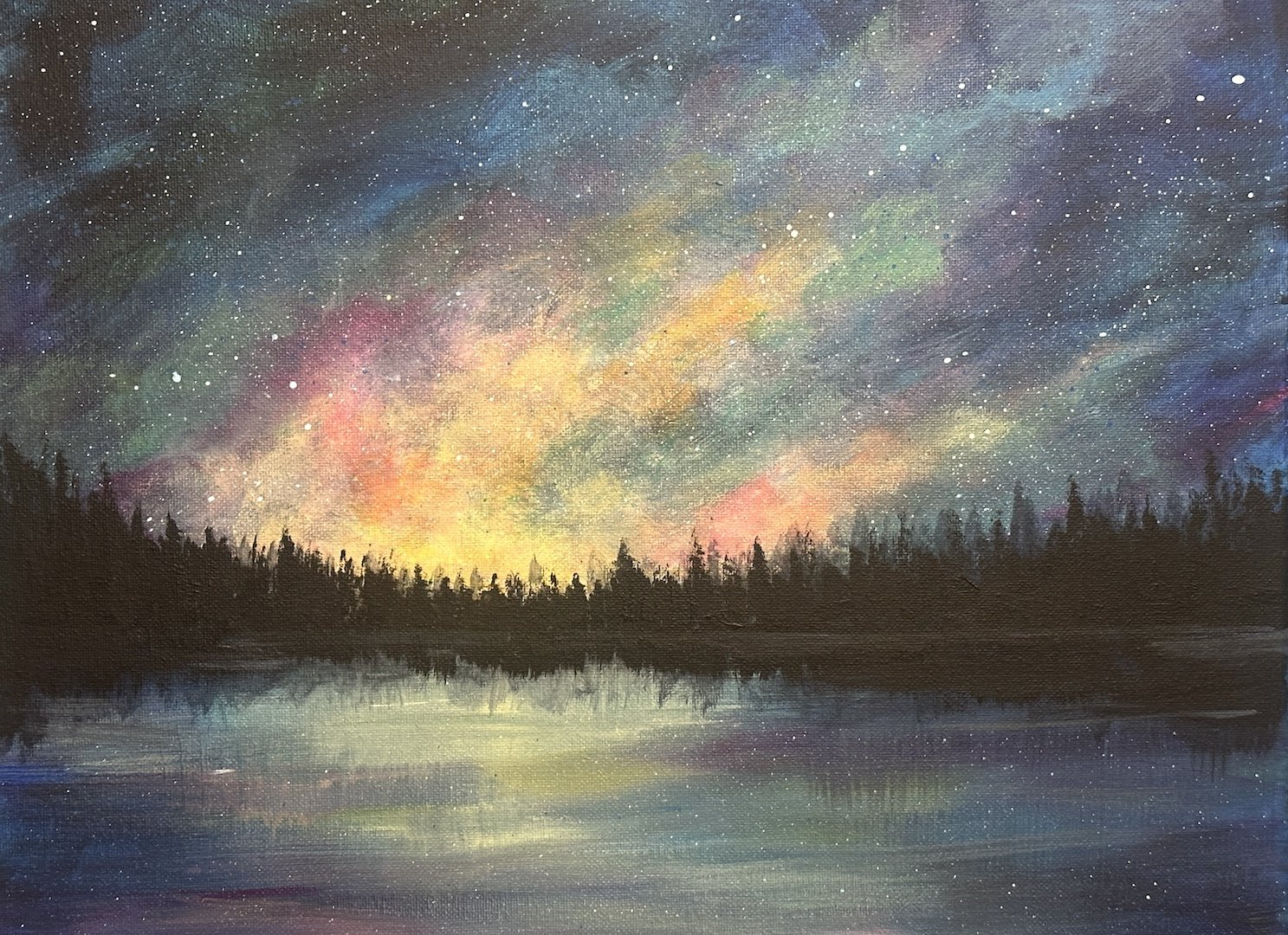 Celestial Lake - Beginner Acrylic Painting Class 
