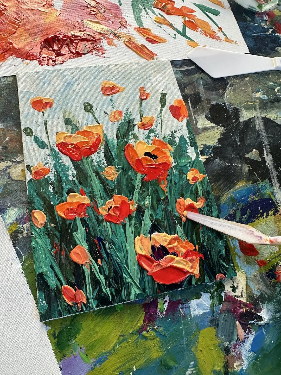 Palette Knife Poppies - Beginner Painting Class