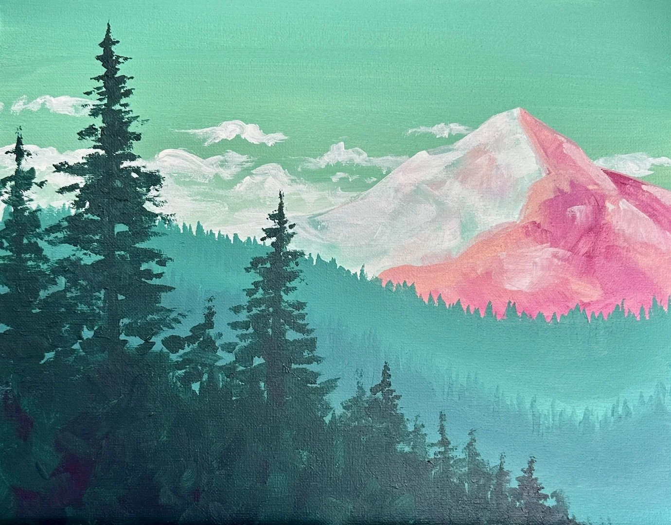 Evergreen Spring - Beginner Acrylic Painting Class