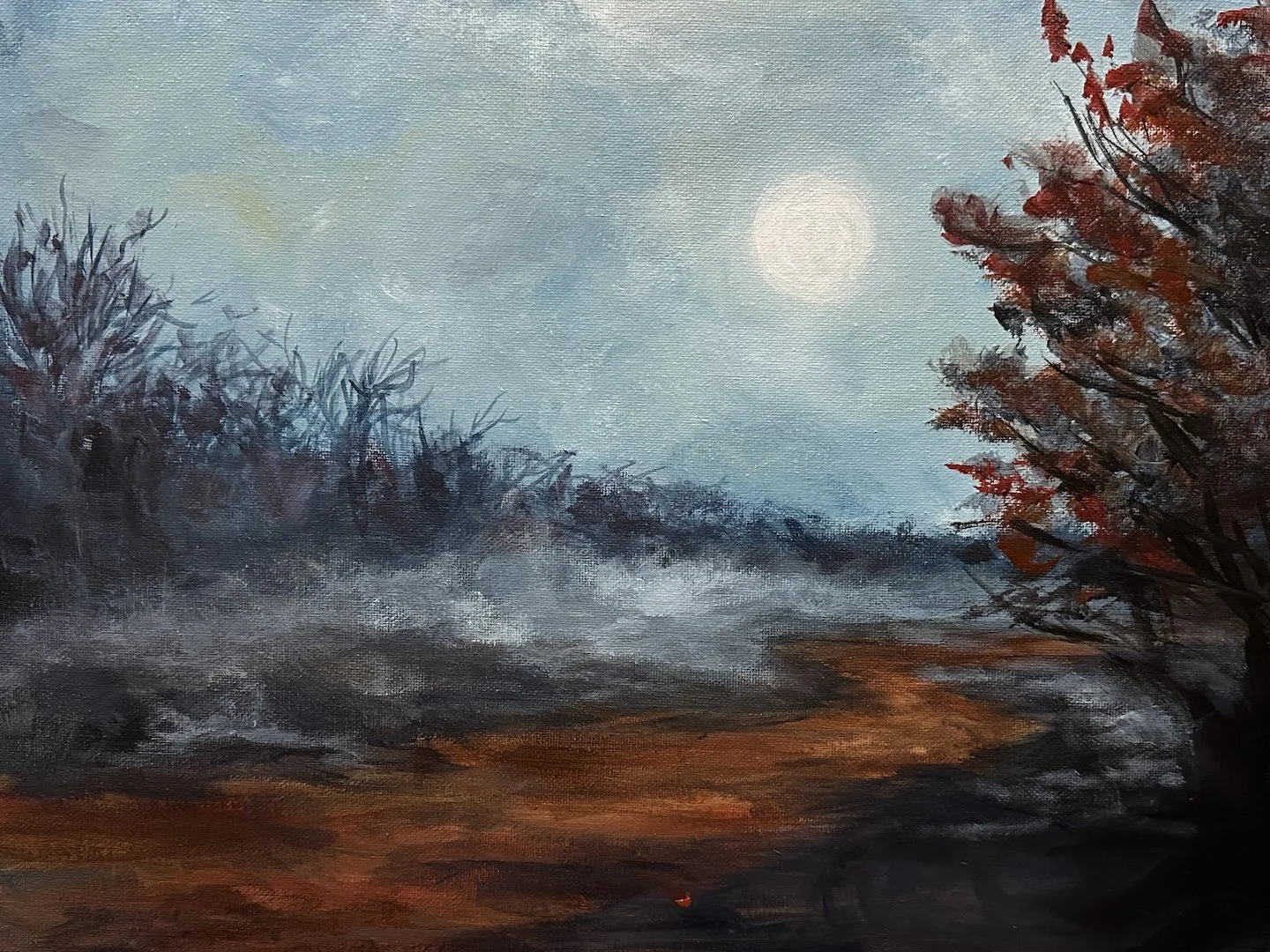 Into the Misty Moonlit Night - Beginner Step-by-Step Painting Class