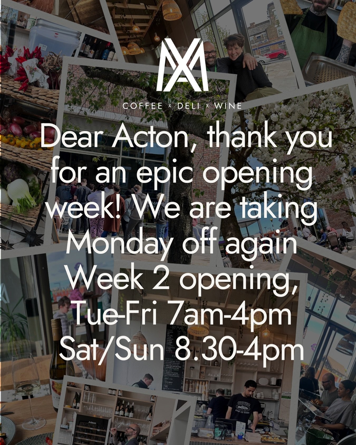 HUGE thank you to everyone who visited us during our grand opening week! After a whirlwind first week, we are feeling grateful but also exhausted. To recharge and strategise, we will be closed on Monday. Our operating hours for this week will be 7am 