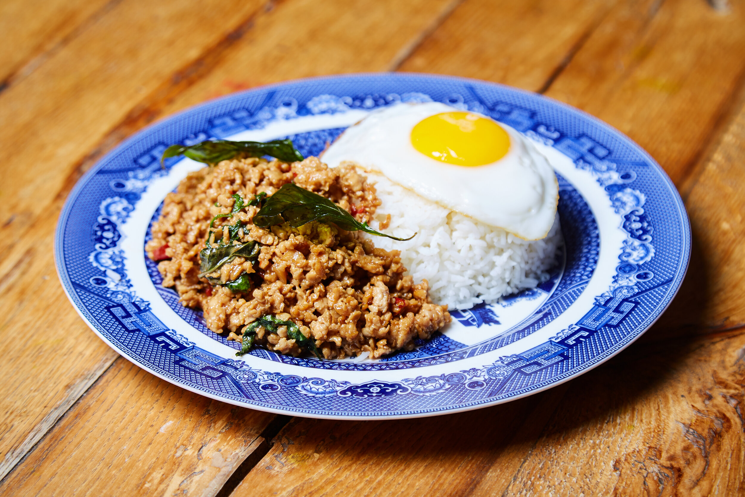 Basil Chicken over Rice with Sunnyside egg 22