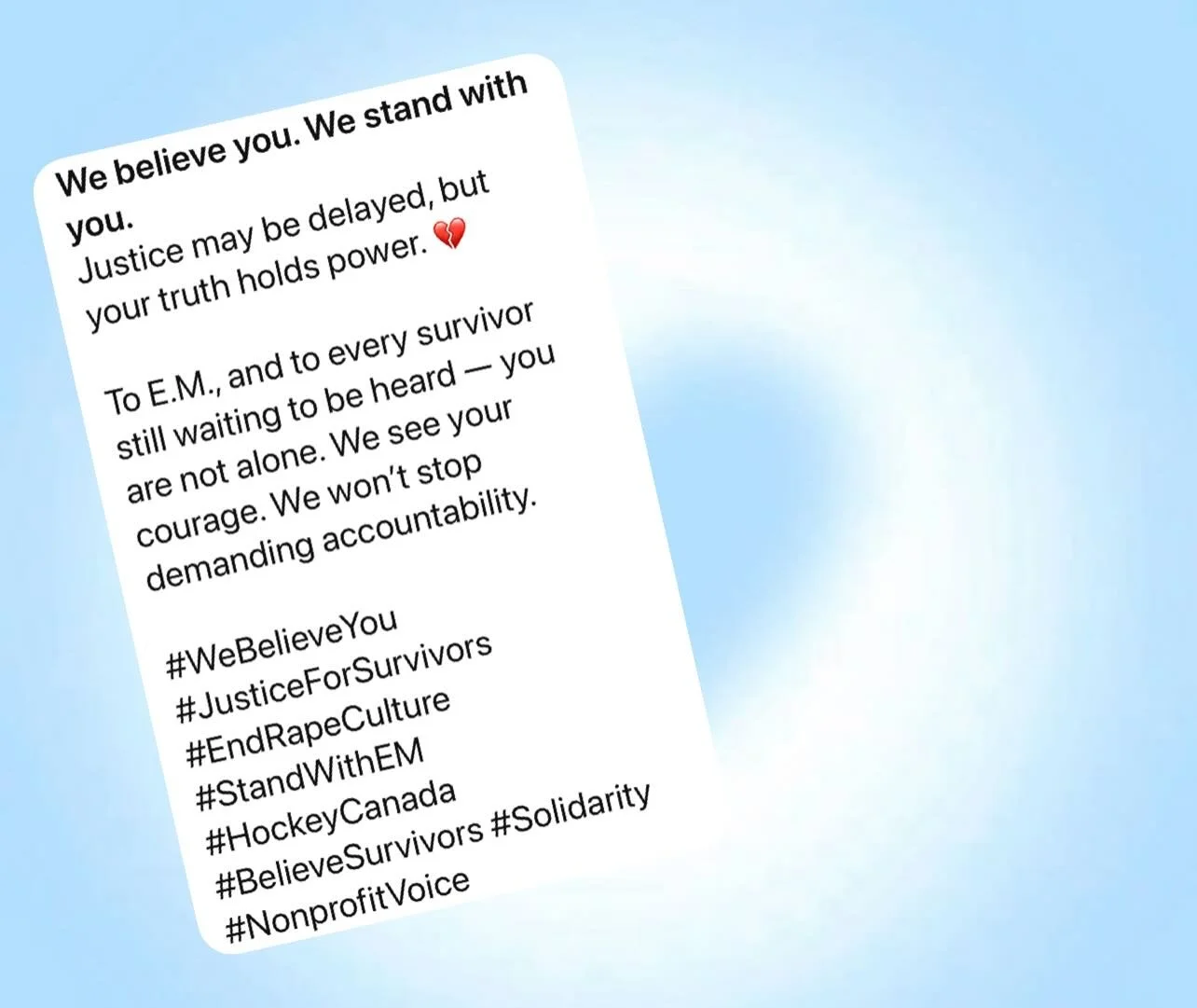 We stand with you&hellip;.💔