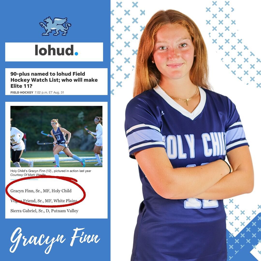 Congratulations to the three Holy Child Field Hockey players who earned well-deserved spots on the Lohud Girls Field Hockey Watch List! High-fives to Gracyn Finn '24, Kate Loughney '24, and Kate Shaaban '26.  #fieldhockey #LohudWatchList #GirlPower #