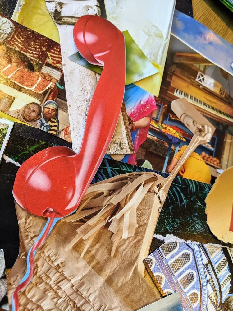 Go through all your magazines/books/etc. first and cut out every IMAGE you are drawn to. Don’t think too hard about why or what it is yet. Just cut it out and make a pile.