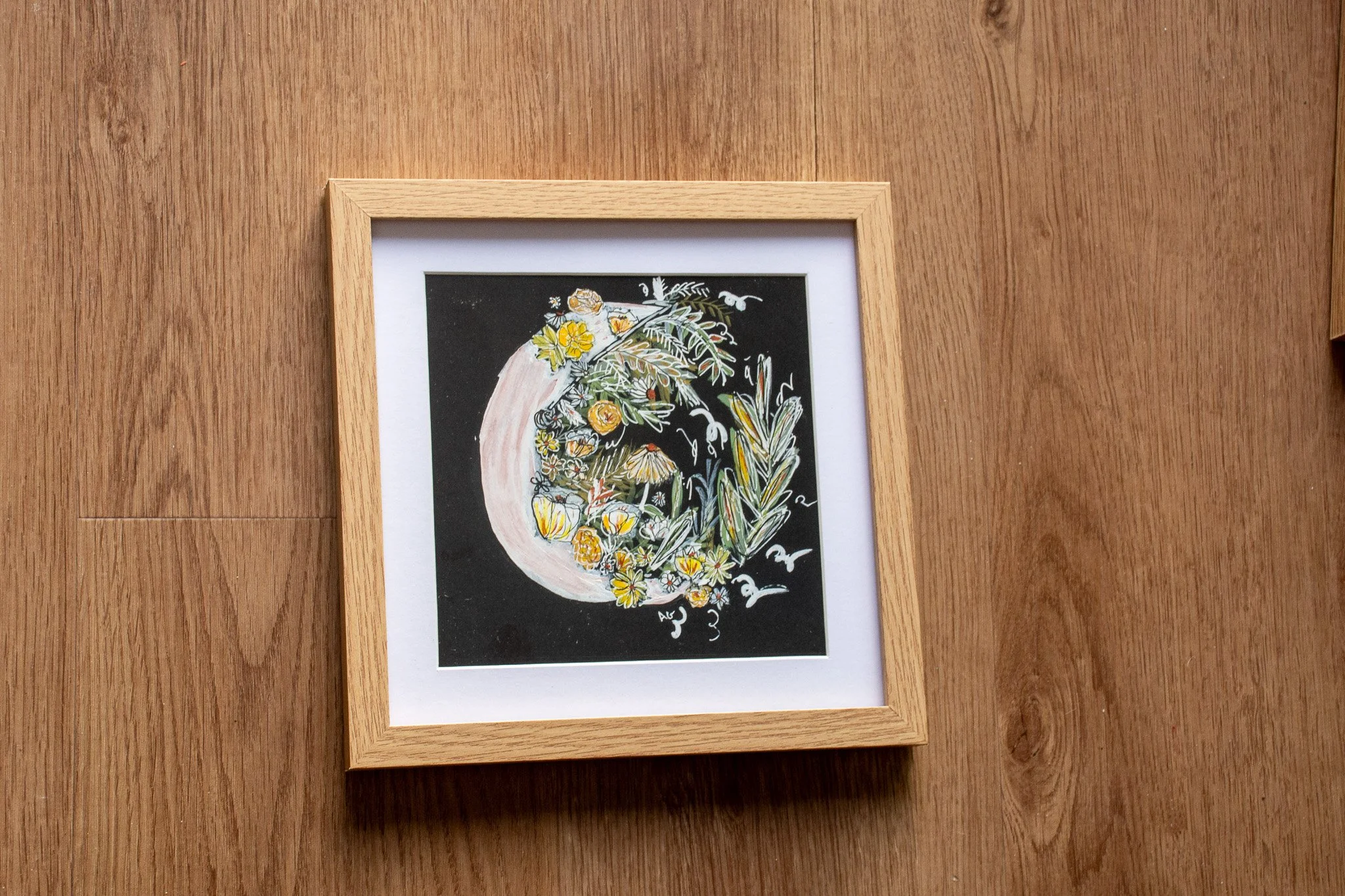 Lantern's Glow Floral Moon Original Framed Artwork_1.jpg