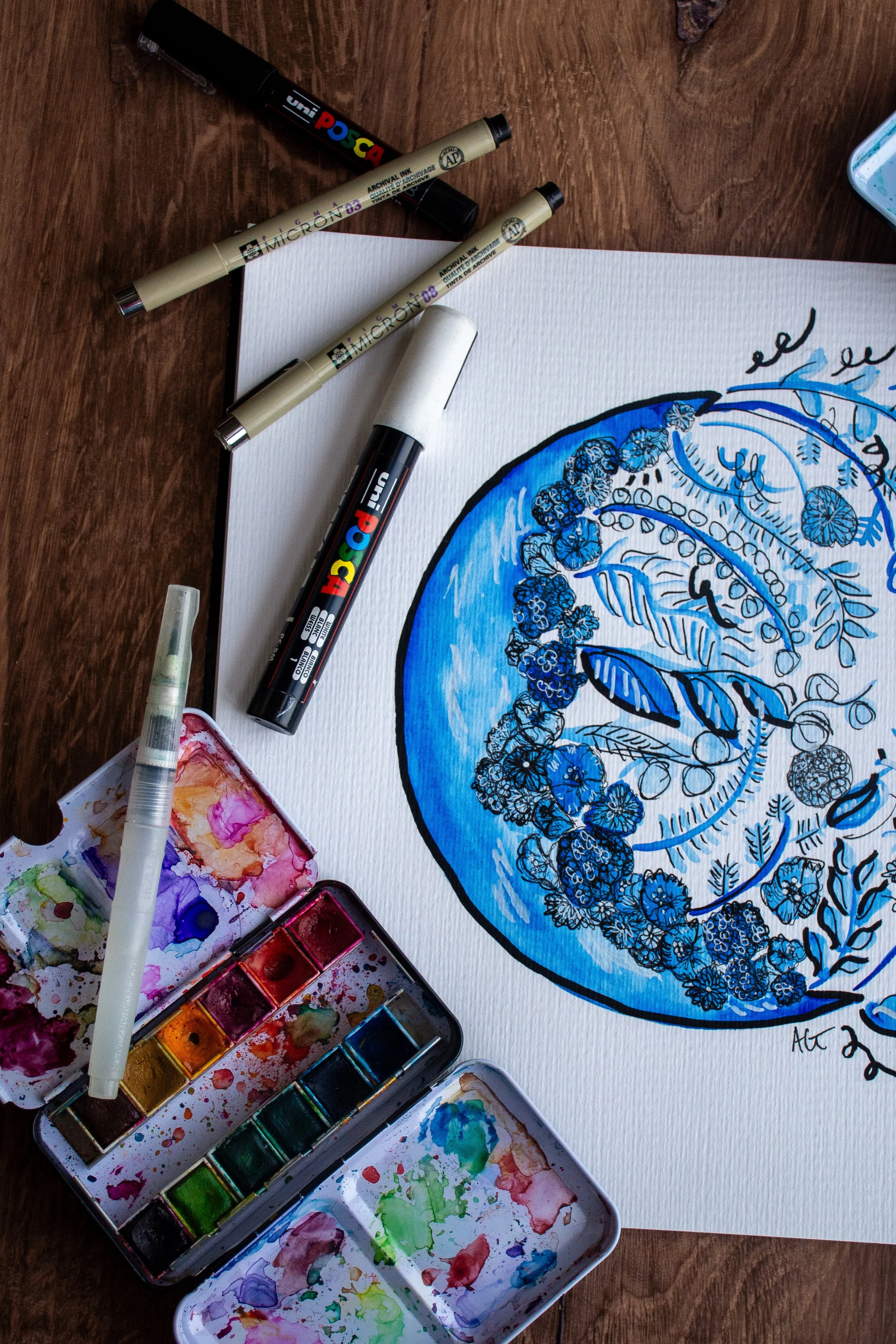 Floral Mixed Media Moon_Indigo Tide Blue_ Andi Garbarino_ Blue Blossom Moon_5.jpg