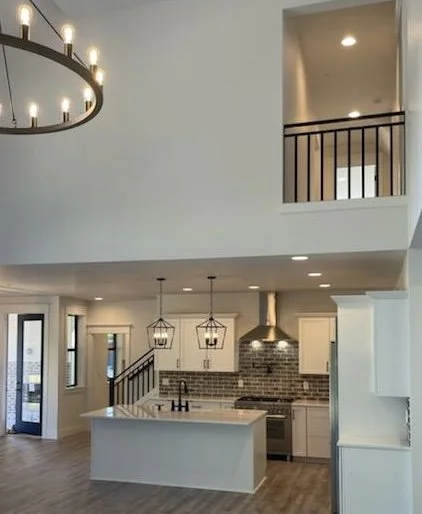 Custom indoor black steel handrail