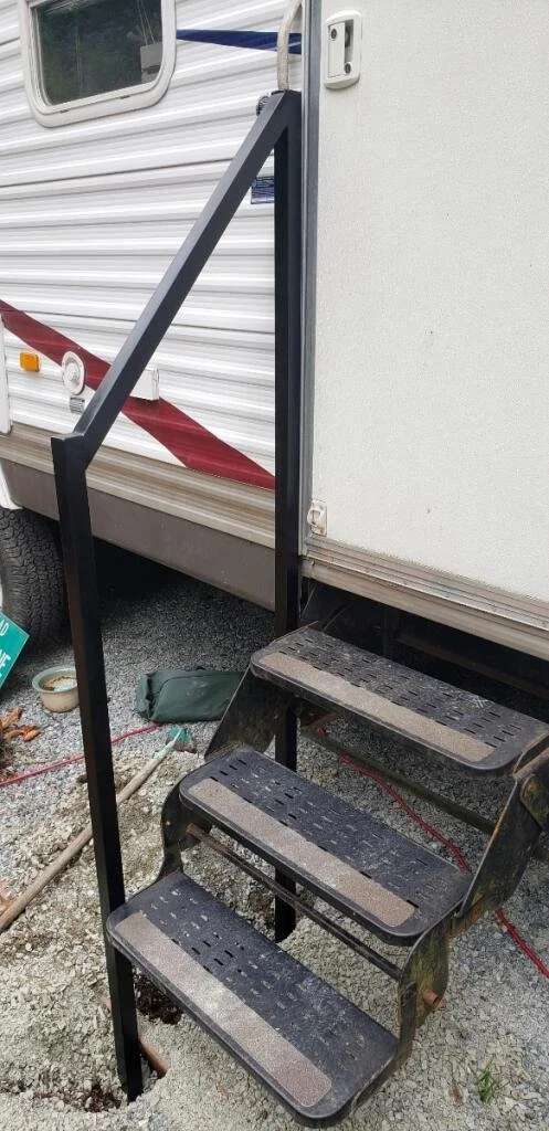 Custom metal black handrail