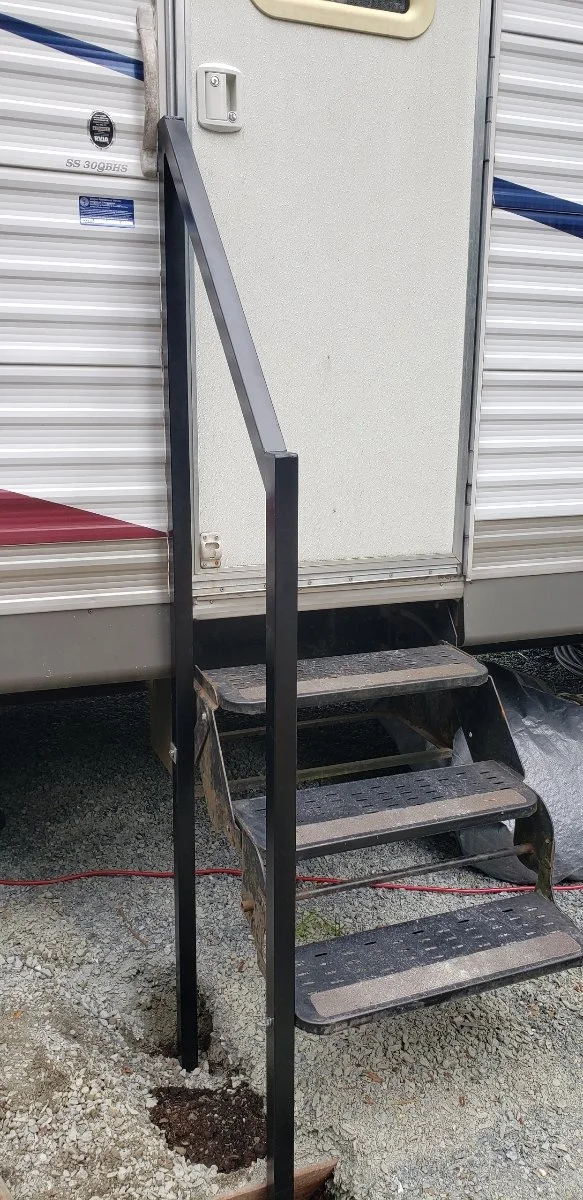 Custom metal black handrail