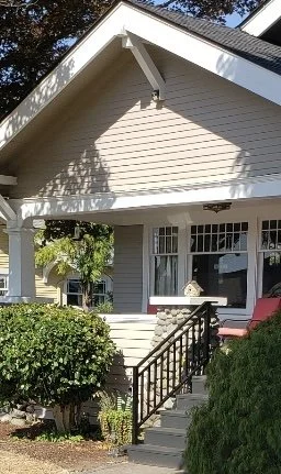 Front door entry custom black metal handrail